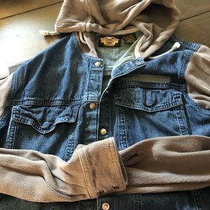 Harley Davidson Button up jeancotton  hoddie